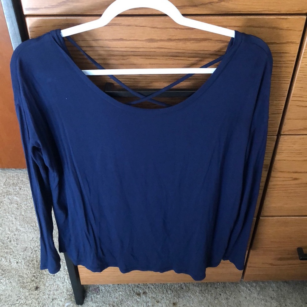 Cross Back Pink Long Sleeve shirt